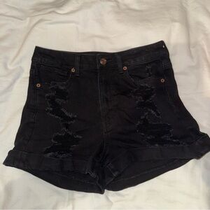 American Eagle Distressed Black Mom Shorts